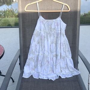 COPY - Urban Outfitters lined White and Gold Patterned Dress size small
